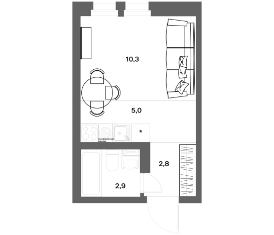 Купить Студию в новостройках у метро Девяткино в Ленинградской области. Вариант № 8343930, 0, площадь - квм, цена 3255000 рублей