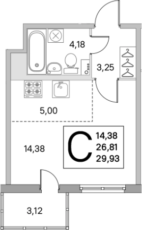 Купить Студию в ЖК Ясно.Янино в Ленинградской области. Вариант № 8487874, 0, площадь -  квм, цена 5077814 рублей