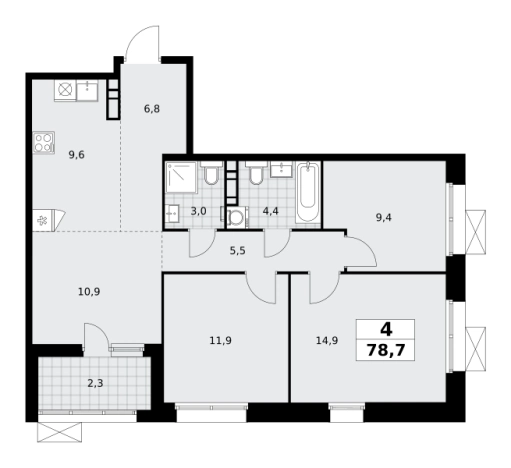 Купить квартиру у метро Бунинская аллея в Москве. Вариант № 92786, 0, площадь -  квм, цена 27942435 рублей