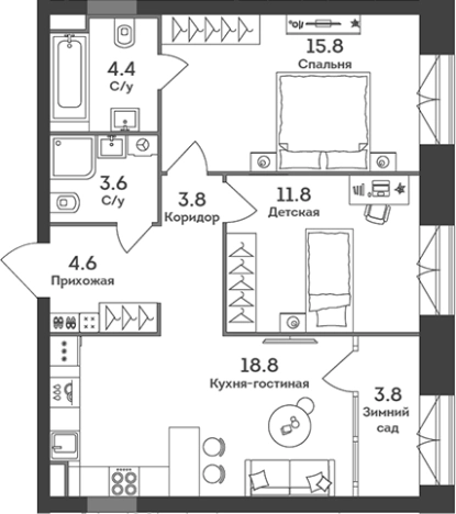 Купить двухкомнатную квартиру в новостройках в Москве. Вариант № 9595664, 0, площадь -  квм, цена 35000000 рублей