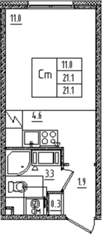 Купить Студию в ЖК Дыбенко парк в Санкт-Петербурге. Вариант № 7572848, 0, площадь -  квм, цена 6432968 рублей