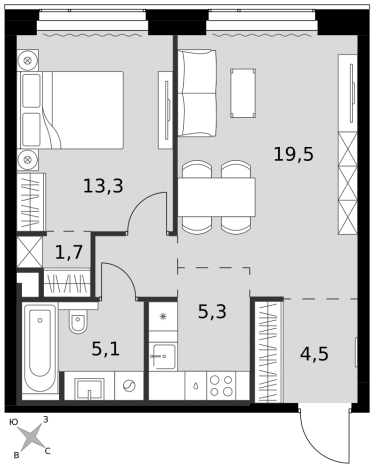 Купить двухкомнатную квартиру в районе Хорошёвский в Москве. Вариант № 9466524, 0, площадь -  квм, цена 44629900 рублей