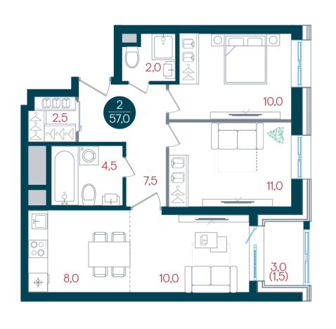 Купить квартиру в новостройках у метро Кантемировская в Москве. Вариант № 8922071, 0, площадь -  квм, цена 19398641 рублей