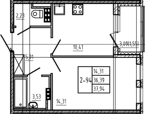 Купить однокомнатную квартиру в Микрорайоне Чёрная Речка, Сертолово в Сертолове. Вариант № 6963866, 0, площадь -  квм, цена 7246540 рублей