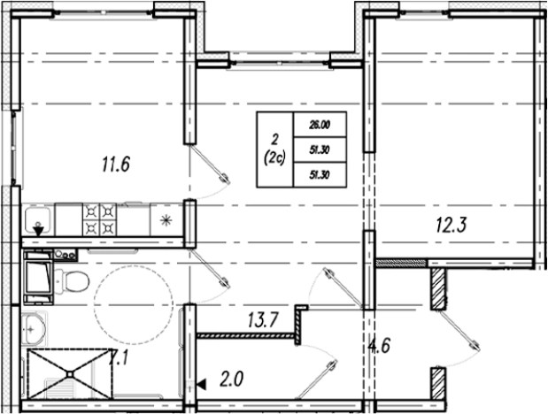 Купить двухкомнатную квартиру в новостройках в ЖК Цветной город в Санкт-Петербурге. Вариант № 9635387, 0, площадь -  квм, цена 8274587 рублей