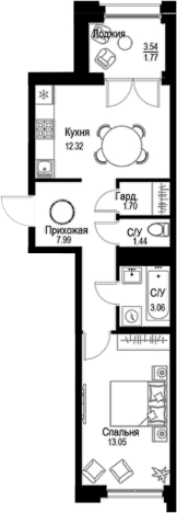 Купить однокомнатную квартиру в районе Петроградский в Санкт-Петербурге. Вариант № 4828851, 0, площадь -  квм, цена 27277800 рублей