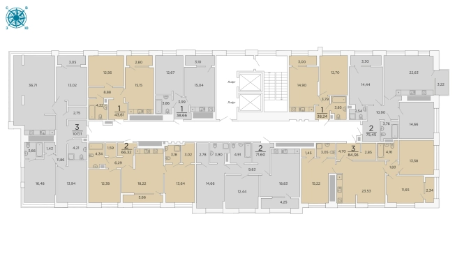 Купить квартиру в новостройках в ЖК "Вега" в Рязани. Вариант № 1177314, 2, площадь -  квм, цена 13426471 рублей