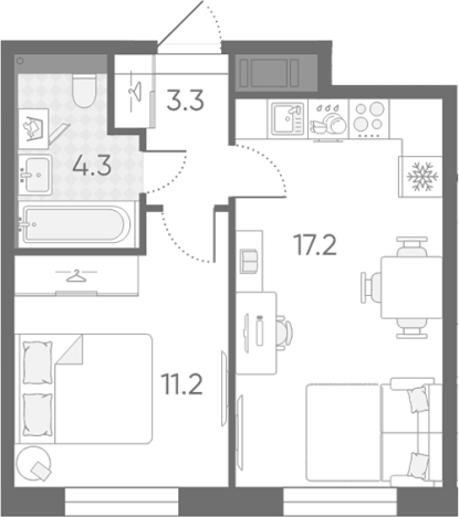 Купить двухкомнатную квартиру на улице Партизанская в Санкт-Петербурге. Вариант № 6243638, 0, площадь -  квм, цена 11932344 рублей
