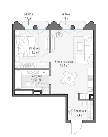 Купить однокомнатную квартиру у метро Фрунзенская в Москве. Вариант № 169875, 0, площадь -  квм, цена 265050000 рублей