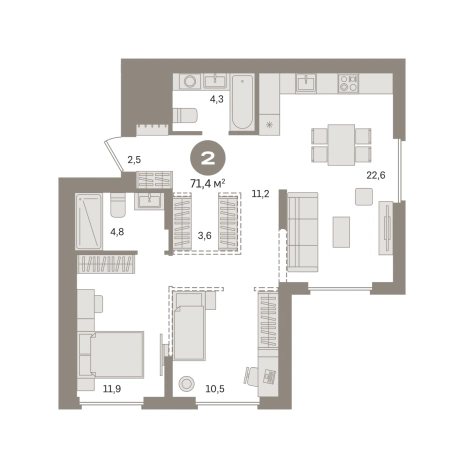 Купить двухкомнатную квартиру в ЖК Первый квартал. Вторая очередь в Московской области. Вариант № 8615669, 0, площадь -  квм, цена 12320000 рублей