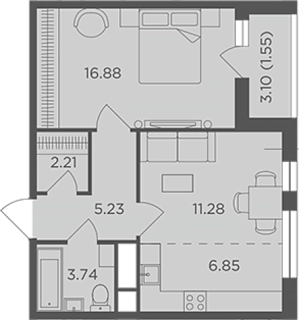 Купить двухкомнатную квартиру в Одинцове. Вариант № 129189, 0, площадь -  квм, цена 12607146 рублей