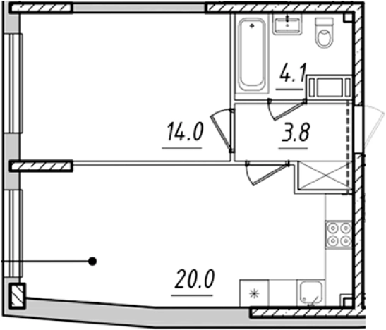 Купить двухкомнатную квартиру у метро Фрунзенская в Санкт-Петербурге. Вариант № 6641569, 0, площадь -  квм, цена 18501405 рублей