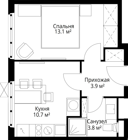 Купить однокомнатную квартиру в новостройках в районе Расторгуево в Видном. Вариант № 6740102, 0, площадь -  квм, цена 8640198 рублей