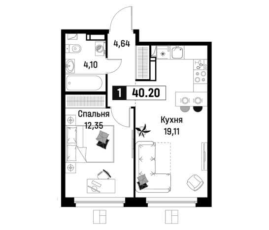 Купить двухкомнатную квартиру в новостройках в ЖК Максималист в Мурине. Вариант № 6867105, 0, площадь -  квм, цена 7683773 рублей