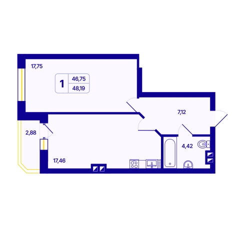 Купить однокомнатную квартиру в новостройках в Новосибирске. Вариант № 10056060, 0, площадь -  квм, цена 6950000 рублей