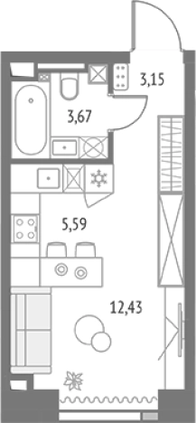 Купить Студию в районе Бутырский в Москве. Вариант № 103867, 0, площадь -  квм, цена 19244944 рублей
