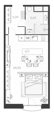 Купить Студию в новостройках у метро Горный институт в Санкт-Петербурге. Вариант № 5549634, 0, площадь -  квм, цена 17750071 рублей