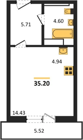Купить Студию в ЖК Расцветай на Зорге в Новосибирске. Вариант № 9879504, 0, площадь -  квм, цена 3800000 рублей