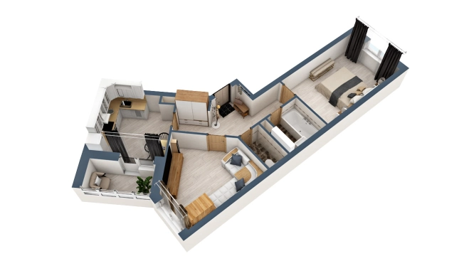 Купить квартиру в ЖК "Смоленская 3А" в смарт-квартале VERIZINO life в Владимире. Вариант № 4174316, 2, площадь -  квм, цена 5976450 рублей