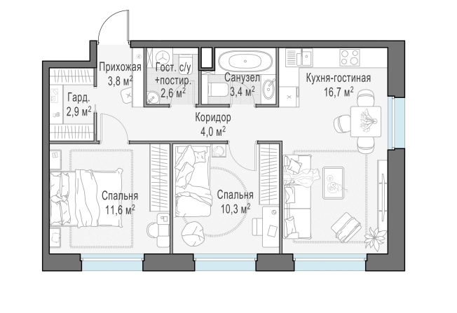 Купить трехкомнатную квартиру на вторичке на улице Академика Каргина в Мытищах. Вариант № 166261, 0, площадь -  квм, цена 13110000 рублей