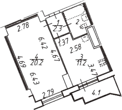Купить однокомнатную квартиру в новостройках у метро Проспект Просвещения в Санкт-Петербурге. Вариант № 4037653, 0, площадь -  квм, цена 9642496 рублей