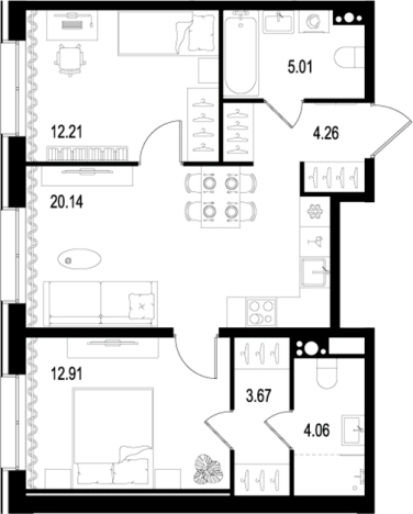 Купить трехкомнатную квартиру в новостройках в ЖК Остров первых в Санкт-Петербурге. Вариант № 7980480, 0, площадь -  квм, цена 27729048 рублей