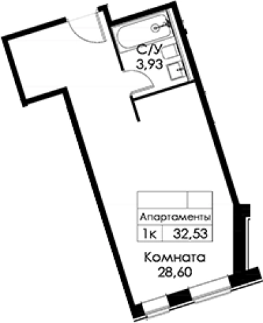 . Вариант № 6250720, 0, площадь - 32.53 квм, цена 8444430 рублей