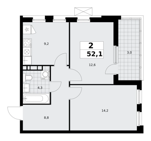 Купить двухкомнатную квартиру у метро Потапово в Москве. Вариант № 1006910, 0, площадь -  квм, цена 17620741 рублей