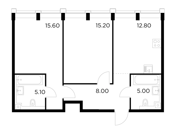 Купить двухкомнатную квартиру у метро Балтийская в Москве. Вариант № 9104229, 1, площадь -  квм, цена 26986400 рублей