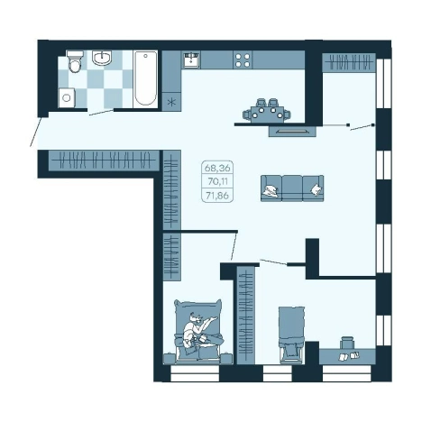 Купить четырехкомнатную квартиру в Приморском крае. Вариант № 5460250, 0, площадь -  квм, цена 11683832 рублей