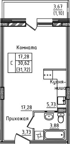 Купить квартиру на улице 2-й Восточный проезд в Московской области. Вариант № 128513, 0, площадь -  квм, цена 4696644 рублей