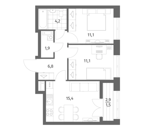 Купить трехкомнатную квартиру в ЖК NEWПИТЕР в Ленинградской области. Вариант № 5258798, 0, площадь -  квм, цена 9300000 рублей