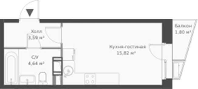Купить Студию в Сертолове. Вариант № 6058249, 0, площадь -  квм, цена 4089020 рублей