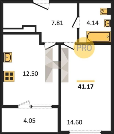Купить однокомнатную квартиру в ЖК Клён (Калининград) в Калининграде. Вариант № 84370, 0, площадь -  квм, цена 6460000 рублей