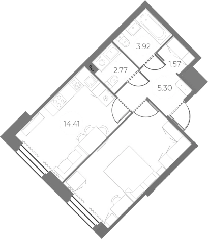Купить однокомнатную квартиру на улице Маршала Захарова в Санкт-Петербурге. Вариант № 78984, 0, площадь -  квм, цена 12200000 рублей