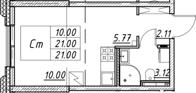 Купить Студию в ЖК Цивилизация на Неве в Санкт-Петербурге. Вариант № 7849336, 0, площадь -  квм, цена 7055706 рублей