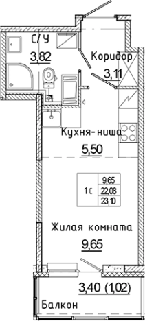 Купить квартиру в ЖК Аквилон Янино в Ленинградской области. Вариант № 6226952, 0, площадь -  квм, цена 3567796 рублей