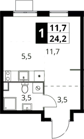Купить однокомнатную квартиру в ЖК 1-й Шереметьевский в Химках. Вариант № 9822050, 0, площадь -  квм, цена 8307860 рублей