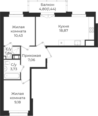 Купить трехкомнатную квартиру в ЖК Новатория в Ленинградской области. Вариант № 6910225, 0, площадь -  квм, цена 7567200 рублей