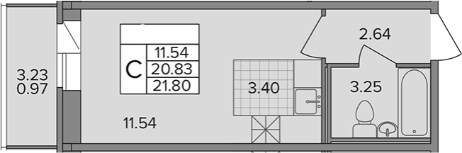 Купить Студию в ЖК Капральский в Ленинградской области. Вариант № 6643533, 0, площадь -  квм, цена 3836800 рублей