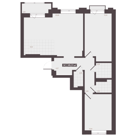 Купить квартиру в новостройках в районе Центральный в Кемерове. Вариант № 170730, 1, площадь -  квм, цена 13188112 рублей