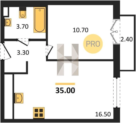 Купить однокомнатную квартиру в ЖК Хорошо в Ижевске. Вариант № 70400, 0, площадь -  квм, цена 2920000 рублей