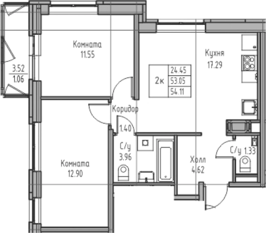 Купить трехкомнатную квартиру в новостройках в Санкт-Петербурге. Вариант № 7834753, 0, площадь -  квм, цена 12224852 рублей