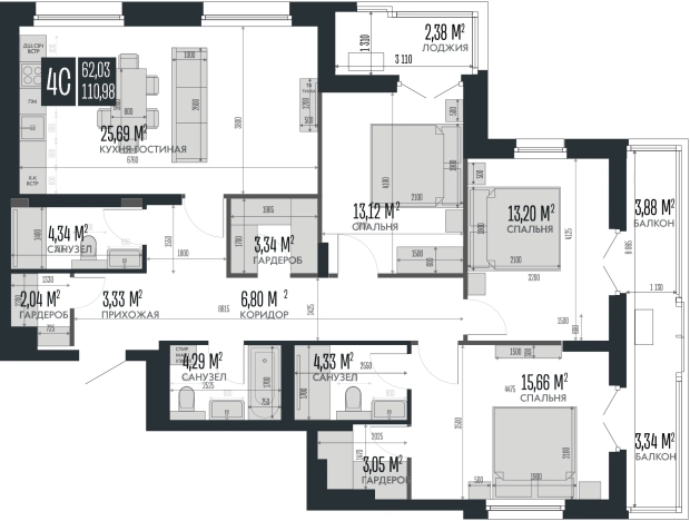 Купить четырехкомнатную квартиру на улице Сибирский проспект в Барнауле. Вариант № 6713852, 0, площадь -  квм, цена 25525400 рублей