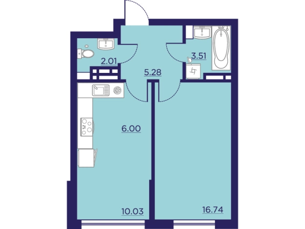 Купить однокомнатную квартиру в ЖК Городские Сады в Воронеже. Вариант № 103164, 0, площадь -  квм, цена 6918916 рублей