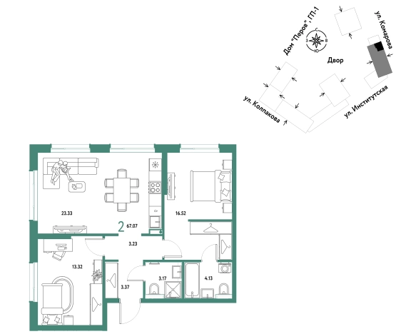 Купить двухкомнатную квартиру в ЖК Страна.Парковая в Мытищах. Вариант № 10440646, 0, площадь -  квм, цена 28466667 рублей