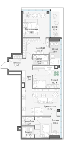 Купить двухкомнатную квартиру на улице Фрунзенская набережная в Москве. Вариант № 169942, 0, площадь -  квм, цена 346070000 рублей