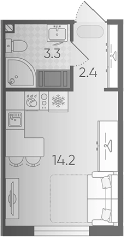 Купить Студию в ЖК Цветной город в Санкт-Петербурге. Вариант № 8087001, 0, площадь -  квм, цена 3769398 рублей