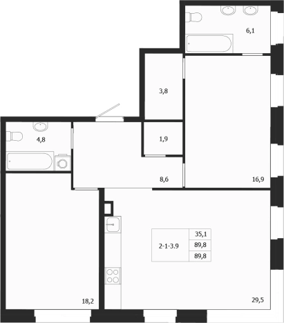 Купить двухкомнатную квартиру в ЖК ЛДМ в Санкт-Петербурге. Вариант № 6851418, 0, площадь -  квм, цена 56412429 рублей