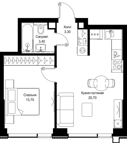 Купить однокомнатную квартиру в новостройках у метро Тушинская в Москве. Вариант № 10441627, 0, площадь -  квм, цена 21256920 рублей